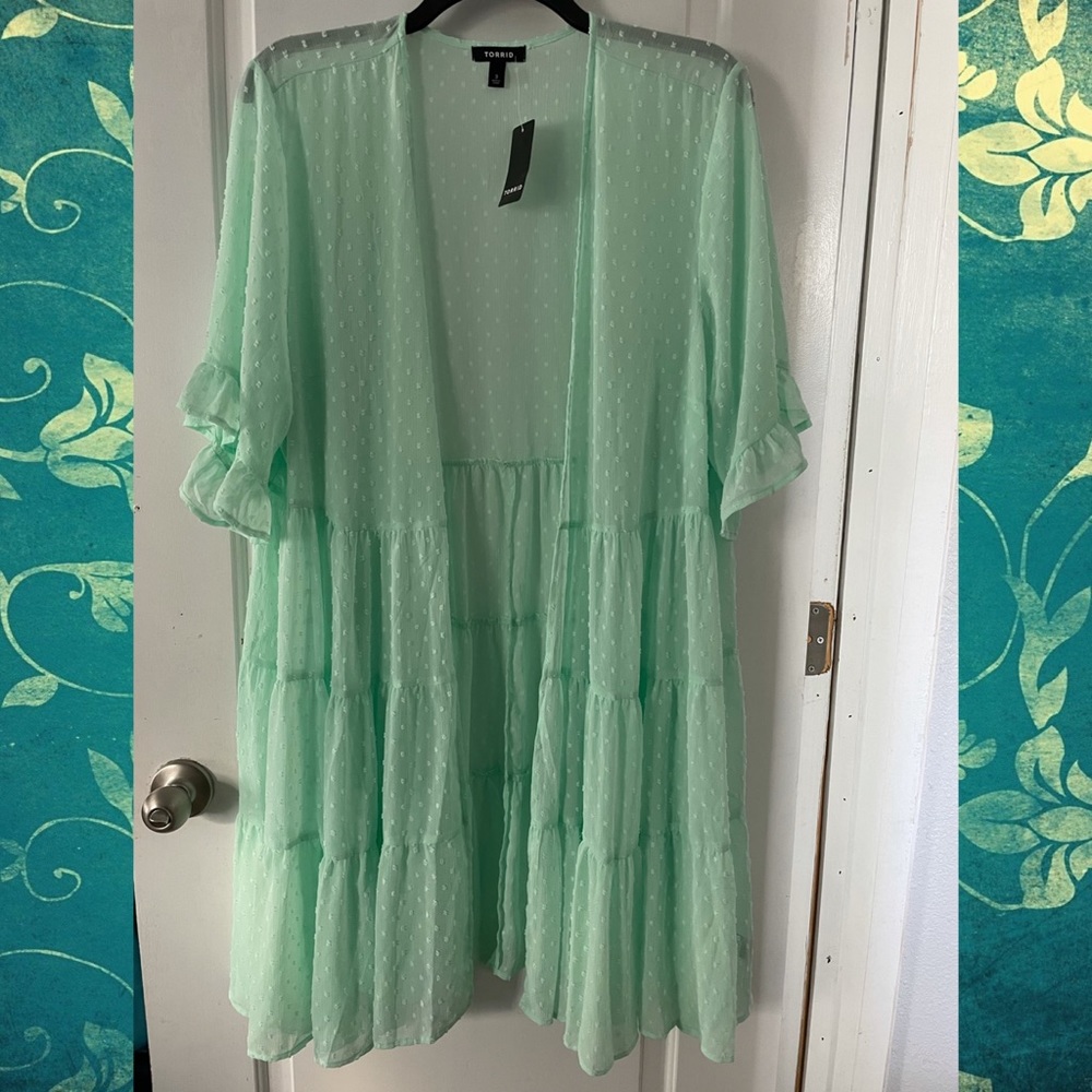 NWOT Torrid Mint Kimono size 3